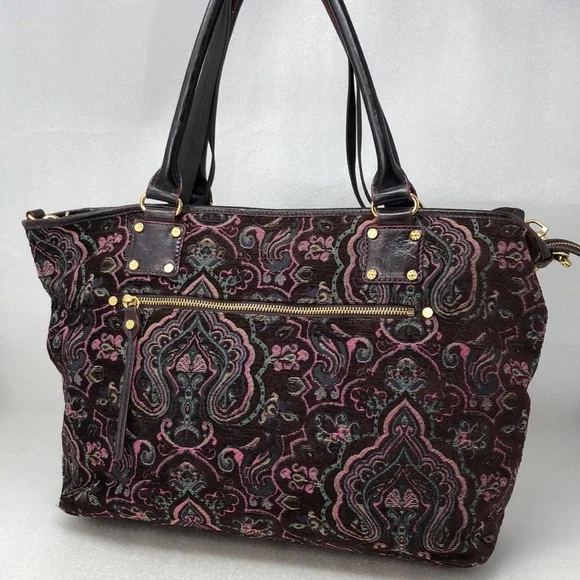 MZ Wallace Lola Bag Large Tapestry Leather Boho - Picture 15 of 15
